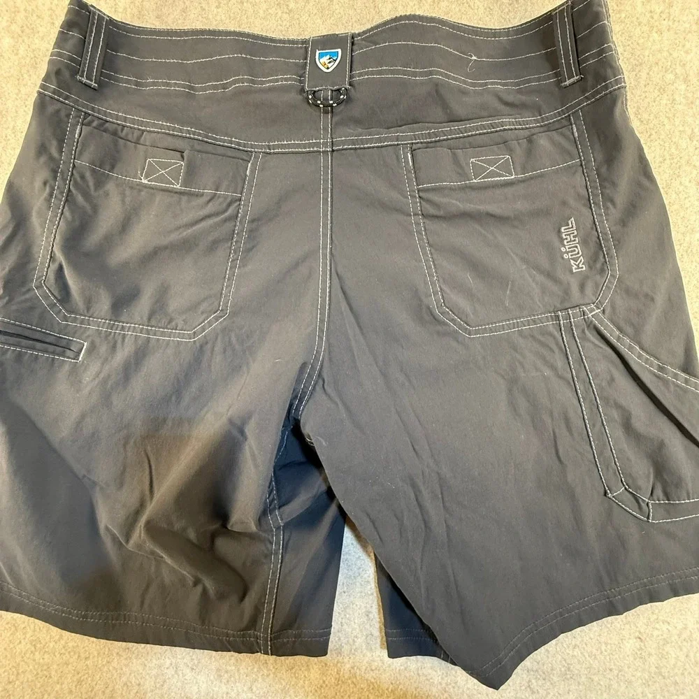 KUHL Renegade Cargo Shorts Mens 34 Charcoal Gray Hiking Quick Dry 10 Inseam
